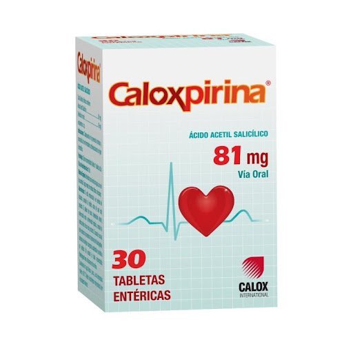 Ácido Acetilsalicílico 81 mg Caloxpirina Calox x 30 Tabletas