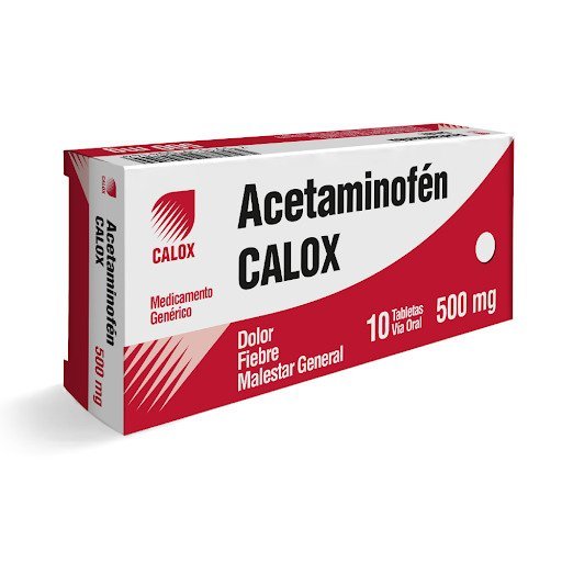 Acetaminofén 500 mg Calox Caja x 10 Tabletas