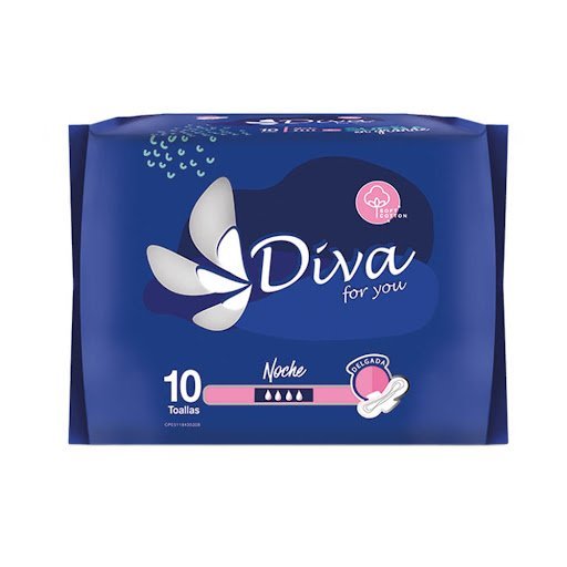 Toalla Sanitaria Diva Delgada Noche Con Alas x 10 und